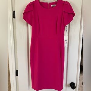 NWT Calvin Klein tulip sleeve pink dress size 10